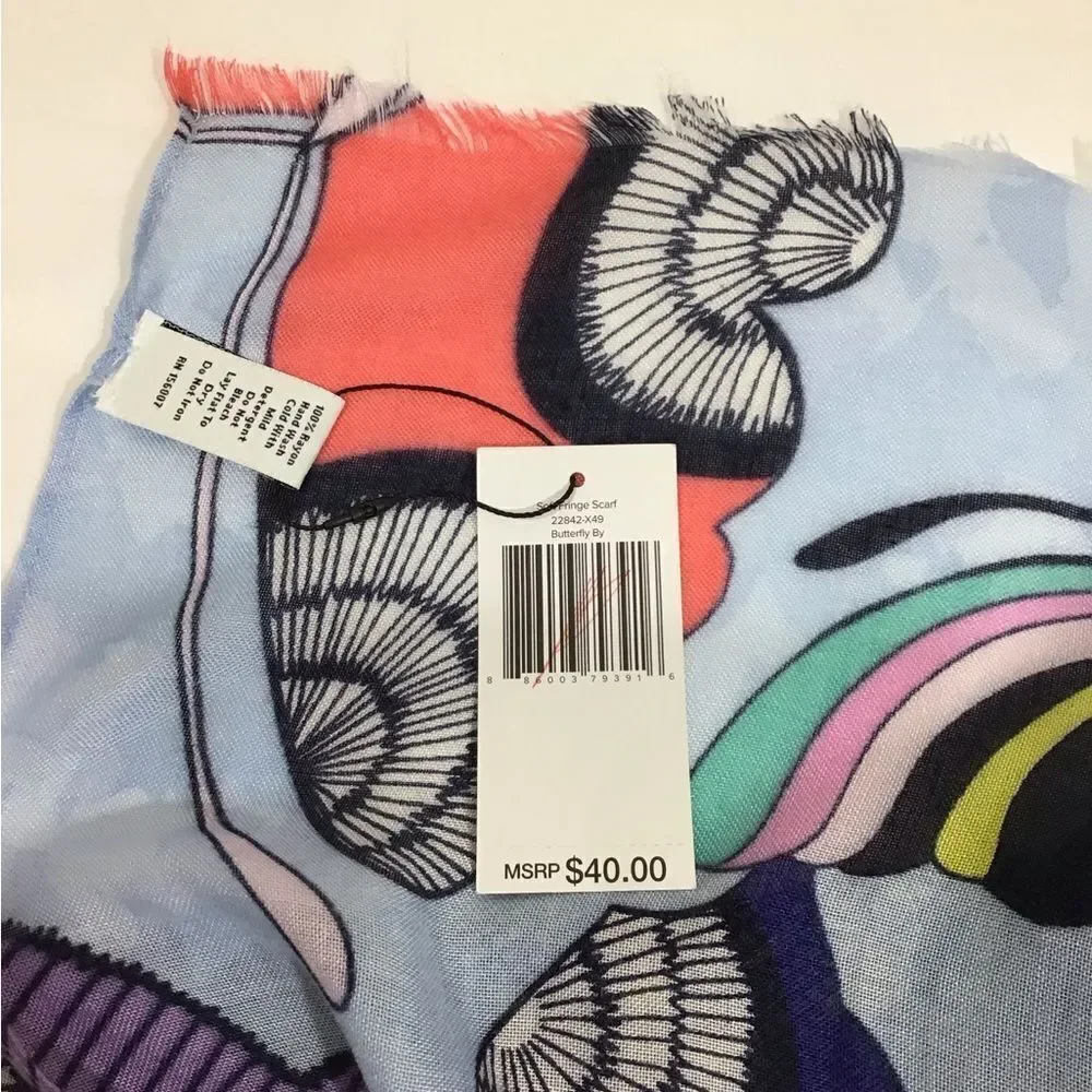 Vera Bradley Soft Fringe Scarf Butterfly By Scarf